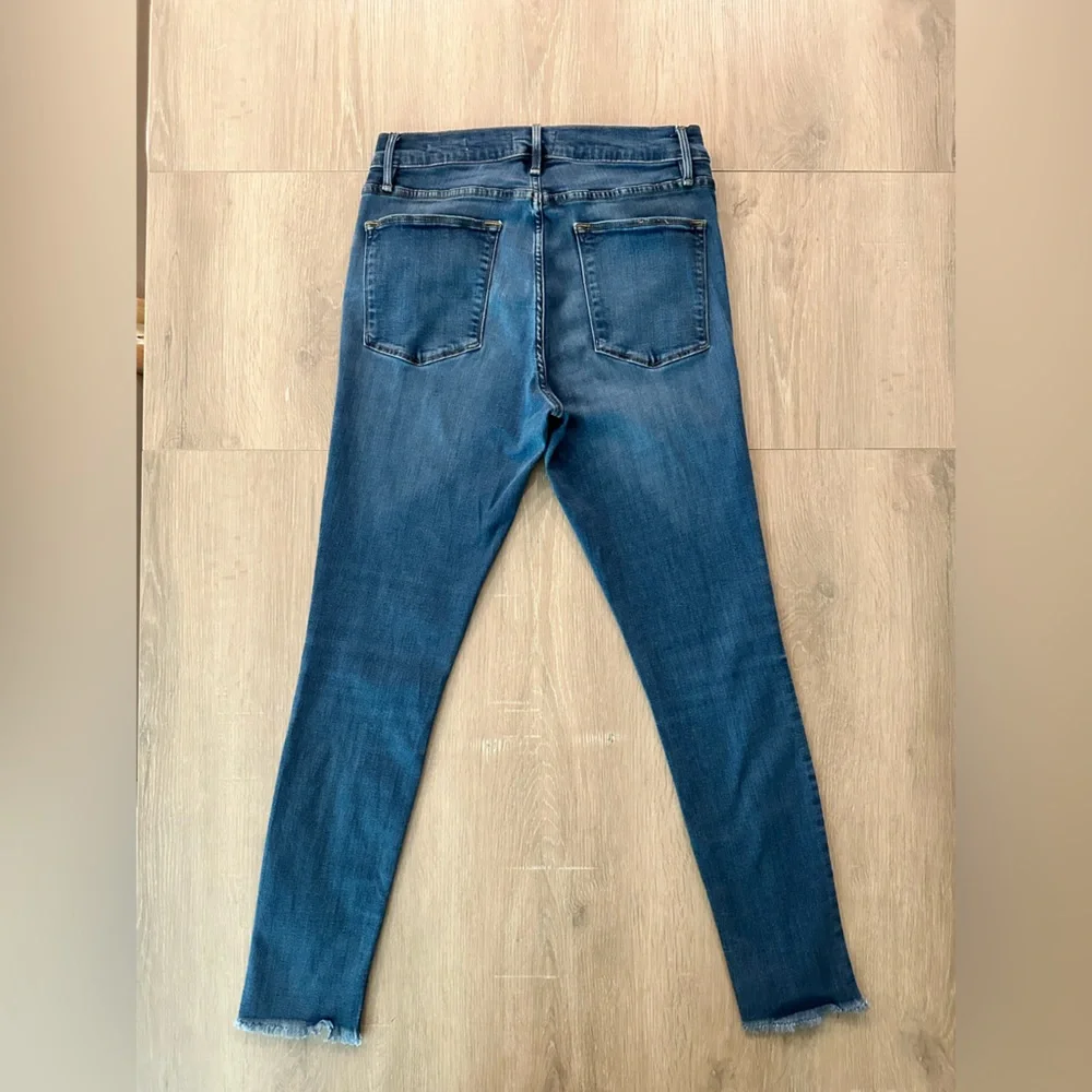 FRAME Le High Skinny Triangle Raw Hem‎ Jeans Sulham Wash Size 30 - Picture 8 of 9